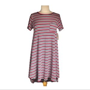 LuLaRoe Red, White and Blue High/Low Carly Dress